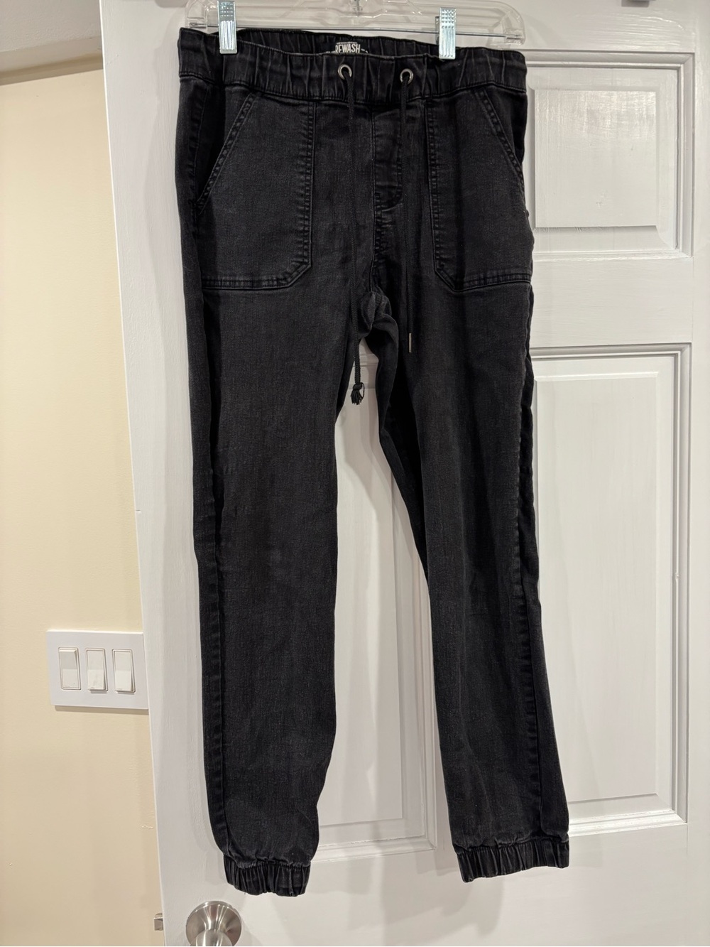 Rewash Black Drawstring Waist Jogger Jeans
